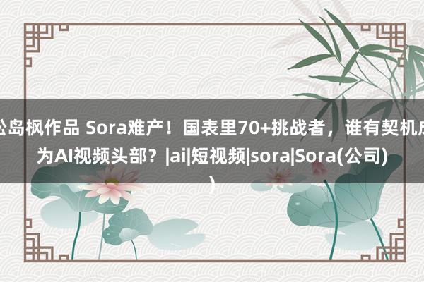 松岛枫作品 Sora难产！国表里70+挑战者，谁有契机成为AI视频头部？|ai|短视频|sora|Sora(公司)